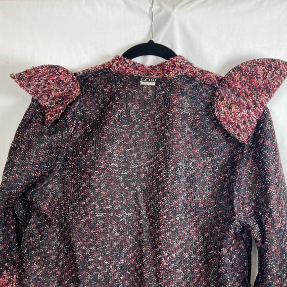 VTG Lori of California Women's Pink Red Multi-Color Bouclé Tweed Blazer Jacket - Picture 10 of 13